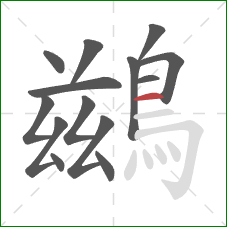 鷀的笔顺第14画:横 鷀的笔顺第14画:横