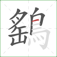 鷂的笔顺第14画:横 鷂的笔顺第14画:横