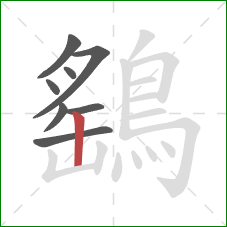 鷂的笔顺第8画:竖 鷂的笔顺第8画:竖