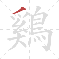 鷄的笔顺第1画:撇 鷄的笔顺第1画:撇