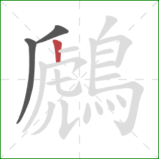 鷉的笔顺第3画:竖 鷉的笔顺第3画:竖