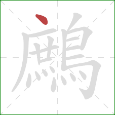 鷓的笔顺第1画:点 鷓的笔顺第1画:点