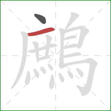 鷓的笔顺第2画:横 鷓的笔顺第2画:横