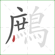 鷓的笔顺第8画:点 鷓的笔顺第8画:点
