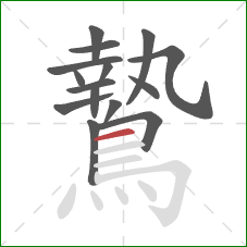 鷙的笔顺第15画：横