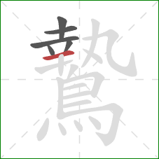 鷙的笔顺第6画：横