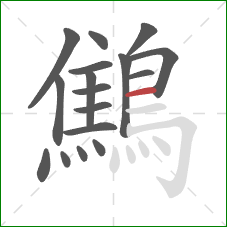 鷦的笔顺第17画：横