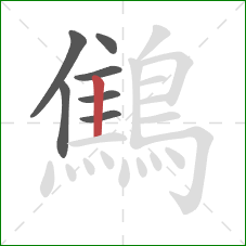 鷦的笔顺第7画：竖
