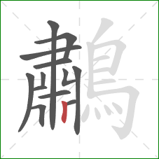 鷫的笔顺第13画：竖