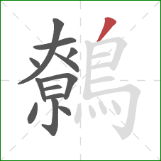 鷯的笔顺第13画:撇 鷯的笔顺第13画:撇