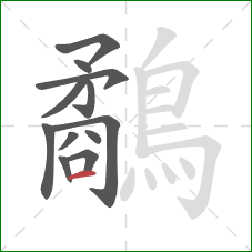 鷸的笔顺第12画:横 鷸的笔顺第12画:横