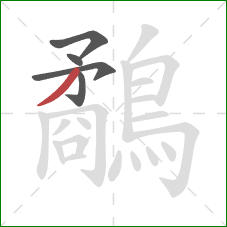 鷸的笔顺第5画:撇 鷸的笔顺第5画:撇