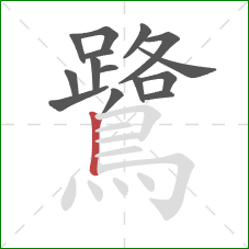 鷺的笔顺第15画:竖 鷺的笔顺第15画:竖