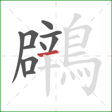 鸊的笔顺第11画：横