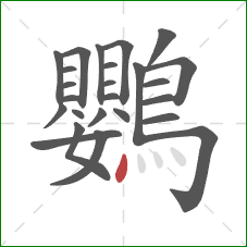鸚的笔顺第25画：点