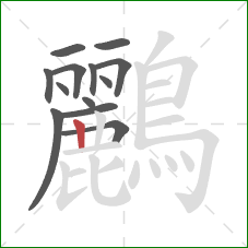 鸝的笔顺第13画：竖