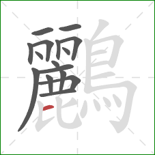 鸝的笔顺第16画：横