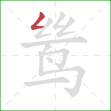 鸶的笔顺第1画：撇折
