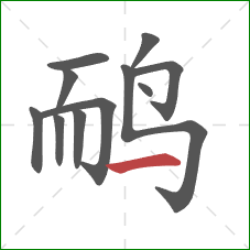 鸸的笔顺第11画：横