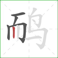 鸸的笔顺第5画：竖