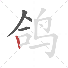 鸽的笔顺第4画：竖
