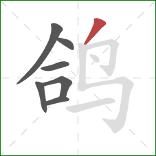 鸽的笔顺第7画：撇