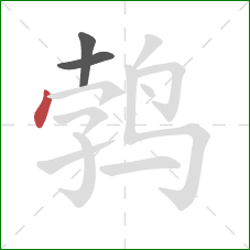 鹁的笔顺第3画：点