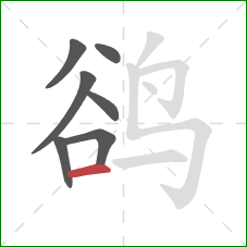 鹆的笔顺第7画：横
