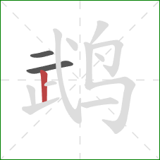 鹉的笔顺第3画:竖 鹉的笔顺第3画:竖