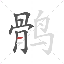 鹘的笔顺第8画:横 鹘的笔顺第8画:横