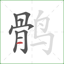 鹘的笔顺第9画:横 鹘的笔顺第9画:横