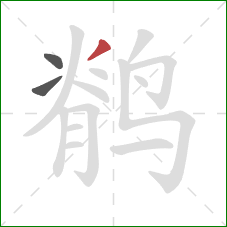 鹡的笔顺第3画：撇