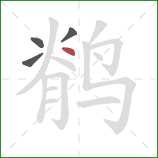 鹡的笔顺第4画：点