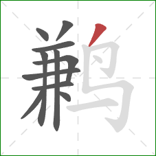 鹣的笔顺第11画：撇