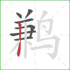 鹣的笔顺第7画：竖