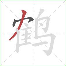 鹤的笔顺第3画：撇