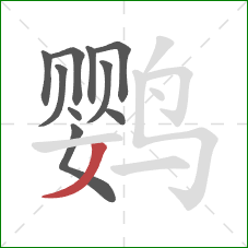 鹦的笔顺第10画：撇