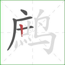 鹧的笔顺第5画:竖 鹧的笔顺第5画:竖