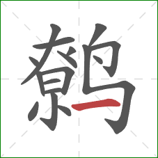 鹩的笔顺第17画：横