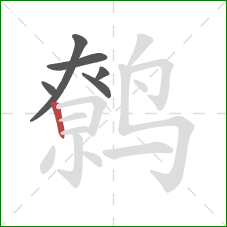 鹩的笔顺第6画：竖