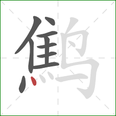 鹪的笔顺第10画：点