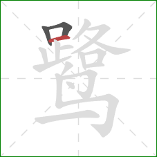 鹭的笔顺第3画：横