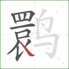 鹮的笔顺第13画：点