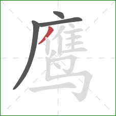 鹰的笔顺第4画：撇