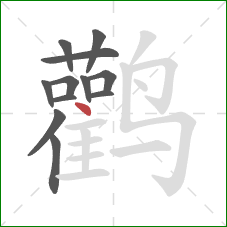 鹳的笔顺第12画：点
