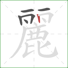 麗的笔顺第6画：竖