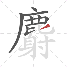 麝的笔顺第10画：撇