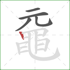 黿的笔顺第5画:竖 黿的笔顺第5画:竖