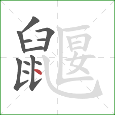 鼴的笔顺第12画：点