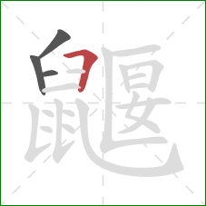 鼴的笔顺第4画：横折